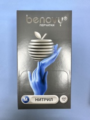 Перчатки нитриловые, нестерильные, н/о, голубой Benovy (M) 100пар/уп /РУ №ФCЗ 2012/12488 от 14.02.2018г/ TG Medical Sdn. Bhd., Малайзия