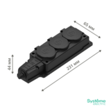 Колодка удлинителя 3-м MultiSet 16А 250В IP44 с заземл. каучук черн. SE MST4103BK — фото 8