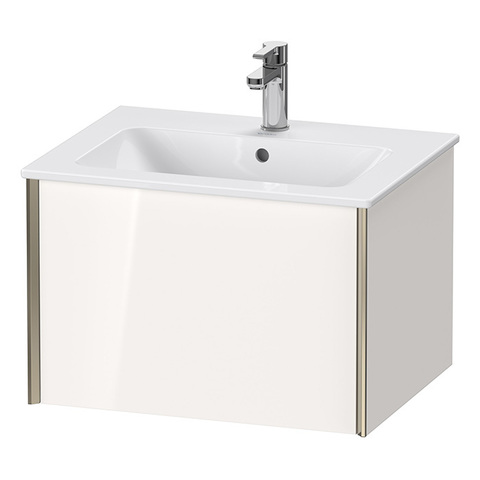 Duravit XViu XV40250B122 Тумба подвесная 400x610x480мм, для раковины #233663, 1 ящик, цвет: белый глянцевый/champagne matt
