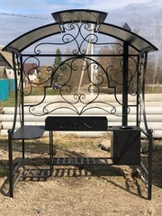 Мангал Крыша 3 секции + столешница  МК071