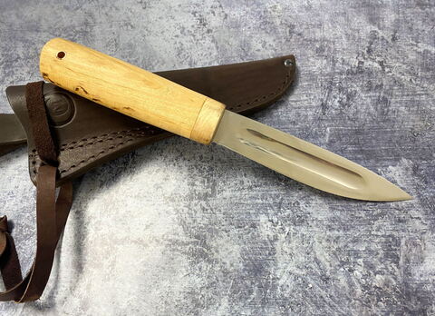 Нож Северный "Куница", средний, кованая сталь 95х18, карельская береза