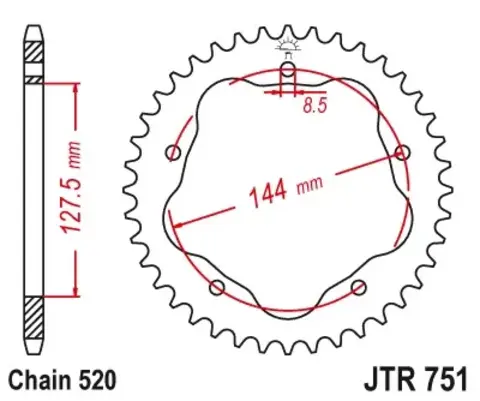 Звезда ведомая JTR751 43