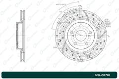 Диск тормозной перфорированный вентилируемый G-brake GFR-21379R правый