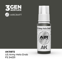 Акриловая краска AK Interactive US Army Helo Drab FS 34031 3GEN AIR, 18мл
