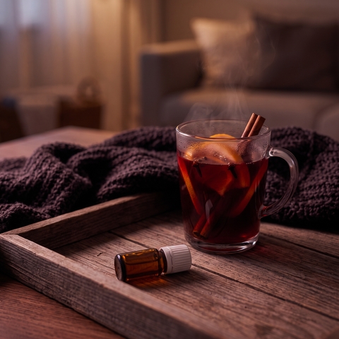 Пищевое масло Thieves+ Young Living и горячий пряный напиток