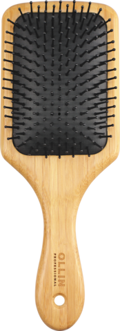 Щётка массажная Bamboo прямоугольная, нейлоновые штифты OLLIN Professional