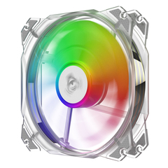Вентилятор Alseye M120-P, 120мм, 3-pin+Molex, прозрачный-белый/RGB, 1200rpm, 46.6CFM, 20.4дБ, антивибропрокладки (AS.04.01.0001)