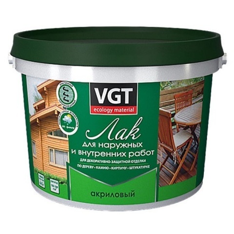 Лак акриловый матовый для наружных и внутренних работ VGT / ВГТ