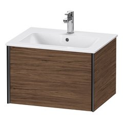 Duravit XViu XV40250B221 Тумба подвесная 400x610x480мм, для раковины #233663, 1 ящик, цвет: walnut dark/черный матовый фото