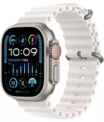 Apple Watch Ultra 2, 49 мм, корпус из титана, ремешок Ocean белого цвета