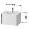 Duravit XViu XV40250B221 Тумба подвесная 400x610x480мм, для раковины #233663, 1 ящик, цвет: walnut dark/черный матовый