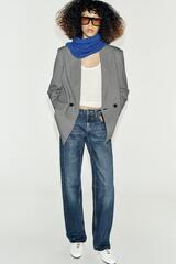 ZARA ДВУБОРТНЫЙ БЛЕЙЗЕР ОВЕРСАЙЗ, БЕЛЫЙ/ЧЕРНЫЙ