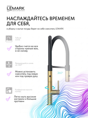 Смеситель Lemark Белуга Beluga LMF-8074B-BRLG для кухни с гибким изливом
