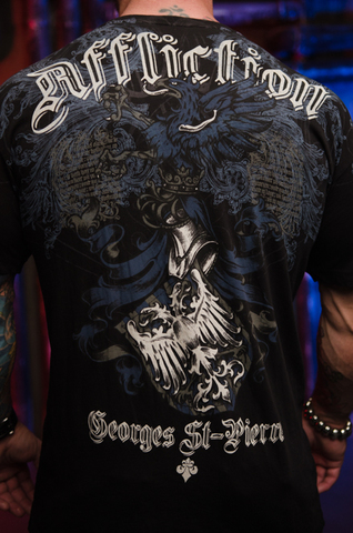 Affliction | Футболка мужская RUSH Georges St-Pierre Warcrest Tee Signature Series A612 принт на спине