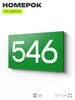 Номер на дверь 546, табличка на дверь для офиса, квартиры, кабинета, аудитории, склада, зеленая 120х70 мм, Айдентика Технолоджи