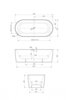 Cezares Metauro-Int-Central METAURO-INT-CENTRAL-180-80-60-B-W-MATT Акриловая ванна отдельностоящая, цвет: чёрный
