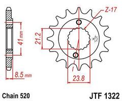 Звезда ведущая CRM250AR CRM250 TRX400 XR400 JTF1322.14 зуб