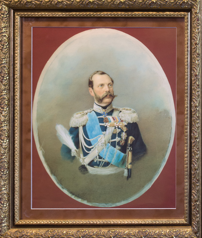 Портрет Императора Александра II из династии Романовых. Акварель. 1875 г.