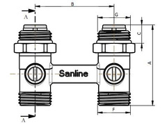 Узел нижнего подкл радиатора H-обр Прямой Евроконус НР1/2-НР1/2" Sanline Арт.39105