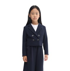Укороченный двубортный жакет Dark blue