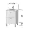 Duravit Brioso BR450902222 Тумба напольная под раковину # 234453, 2 ящика, 685x520x419мм, цвет White High Gloss