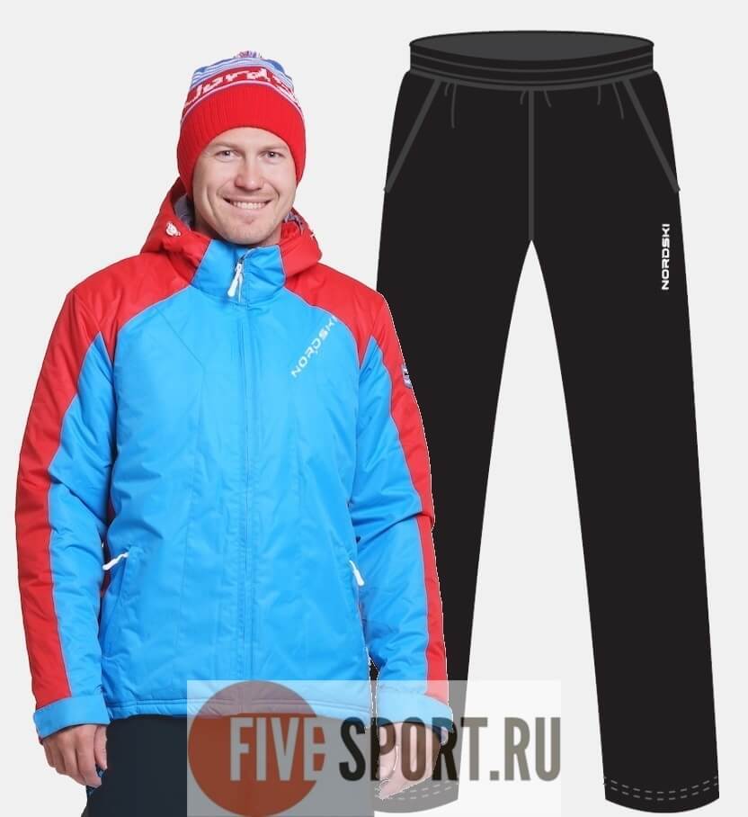 Nordski National Montana прогулочный лыжный костюм мужской Blue-Black
