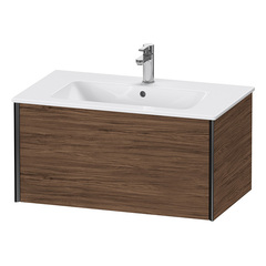 Duravit XViu XV40260B221 Тумба подвесная 400x810x480мм, для раковины #233683, 234583, 234683, 1 ящик, цвет: walnut dark/черный матовый фото