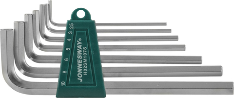 Jonnesway H02SM107S Комплект угловых шестигранников LONG 2,5-10мм, 7 предметов S2 материал 47091