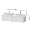 Duravit Happy D.2 Plus HP032HB8080 Столешница 16x1600x550мм для тумбы #HP4936, HP4946, HP4956, HP4964, HP4974 с вырезами под 2 раковины, цвет: graphite supermatt