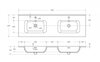 Cezares CZR-8073-120-2 Раковина двойная 121x46, цвет: белый