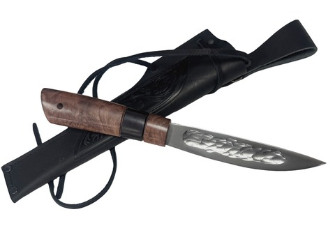 Нож Север, Bohler N690, рукоять стаб.карельская береза, коричневая