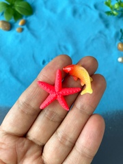 Кораллы, морская звезда, рыба, фигурки декоративные, кукольные миниатюры, набор 6 шт.