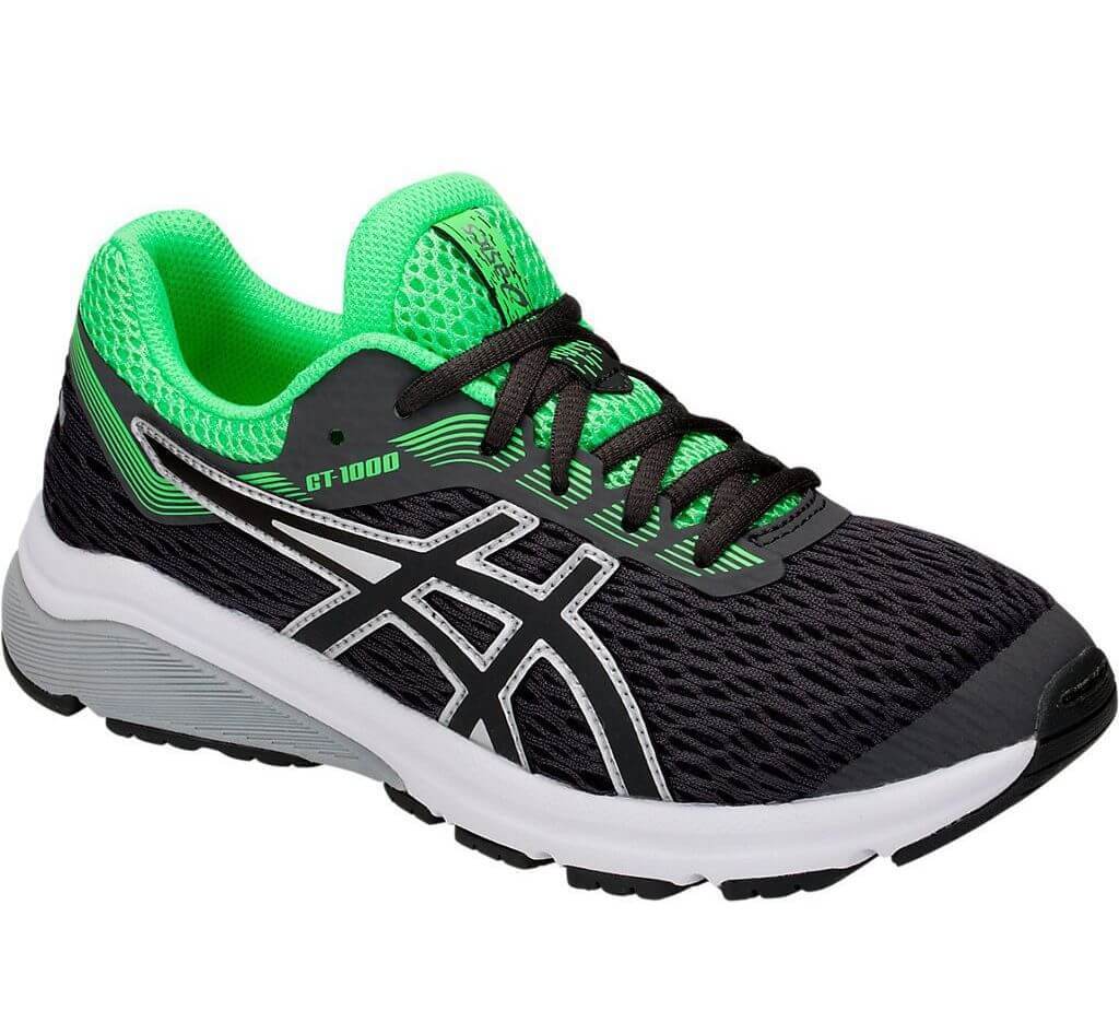 Asics Gt 1000 7 GS кроссовки для бега детские черные-зеленые
