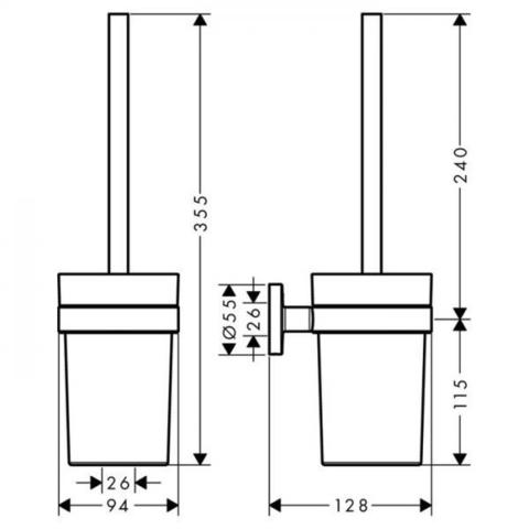 Туалетный ершик Logis Universal Hansgrohe хром 41722000