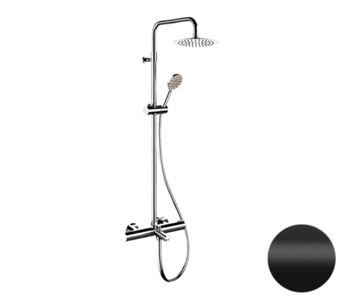 Remer Elegance EQ34A8MPUFM25NO Душевая система термостатическая, цвет: черный матовый