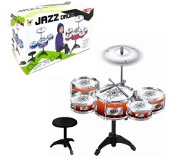 Барабанная установка со стулом Jazz Drum, 3 барабана, тарелка, палочки/