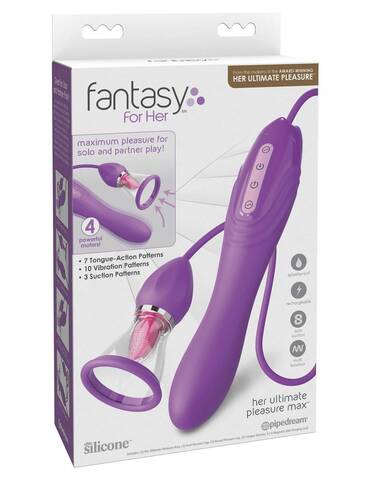 4968-12 PD / Вибростимулятор с помпой и имитатором языка Her Ultimate Pleasure Max