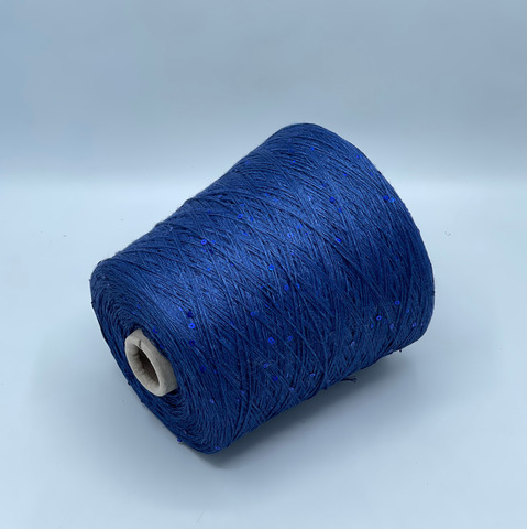 G&G Filati, Lino, 370м, 100%Лен+пайетка, Синий меланж, 40054