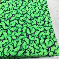 Кулир (принт). Бабочки, салат, 0,57м