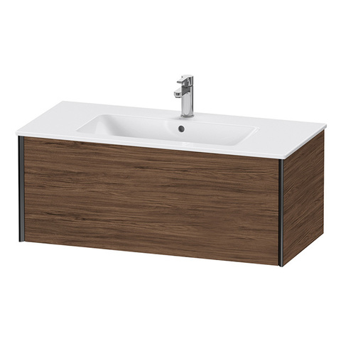Duravit XViu XV40270B221 Тумба подвесная 400x1010x480мм, для раковины #233610, 1 ящик, цвет: walnut dark/черный матовый
