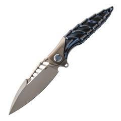 Фото Нож складной Thor 7 Rikeknife, сталь 154CM, рукоять титан/G10, синий