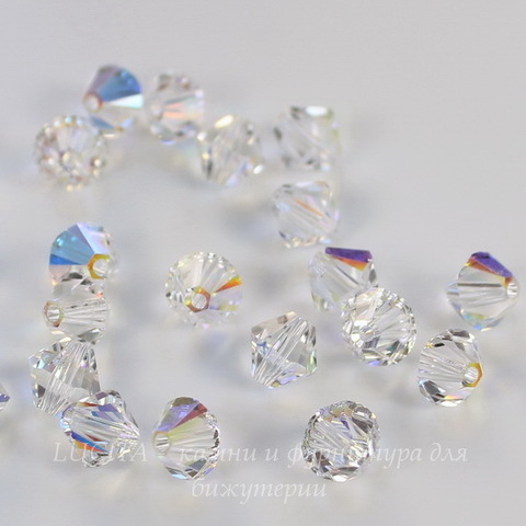 5328 Бусина - биконус Сваровски Crystal AB 4 мм, 10 штук (4 мм)