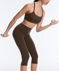 OYSHO Легинсы капри Compressive Core Control с высокой посадкой длиной 40 см, темно-коричневый