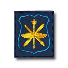 Нашивка ( Шеврон ) На Рукав Командования ВКС РФ Приказ №300 Синий Кант / Синяя
