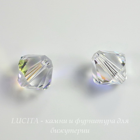 5328 Бусина - биконус Сваровски Crystal AB 4 мм, 10 штук