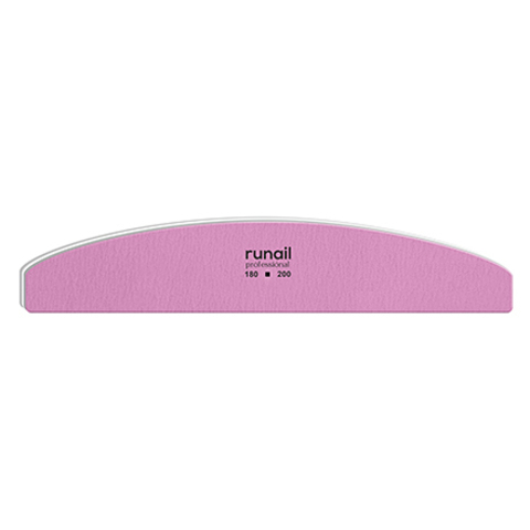 RuNail Пилка (розовая, полукруглая, 180/200)