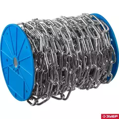 ЗУБР DIN 763, 3 мм, L 120 м, длиннозвенная цепь, Профессионал (4-304030-03)