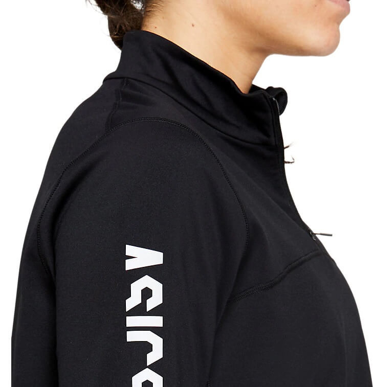 Asics Katakana Winter 1/2 Zip рубашка беговая женская черная - 4