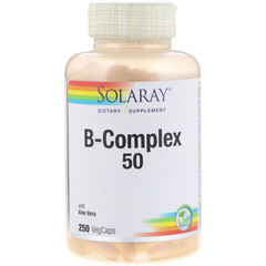 Solaray, B-Complex 50, 250 вегетарианских капсул