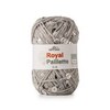 Королевские пайетки/Добавочная нить хлопок с пайетками 3/6мм, 25 гр, 65 м, св.серый с серебром